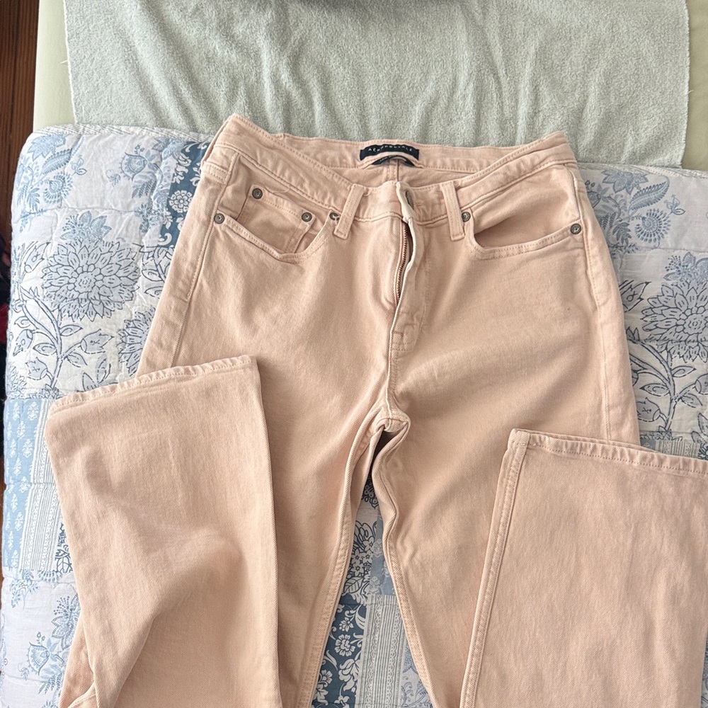 Aeropostale Women's Straight Leg Jeans in Blush Pink